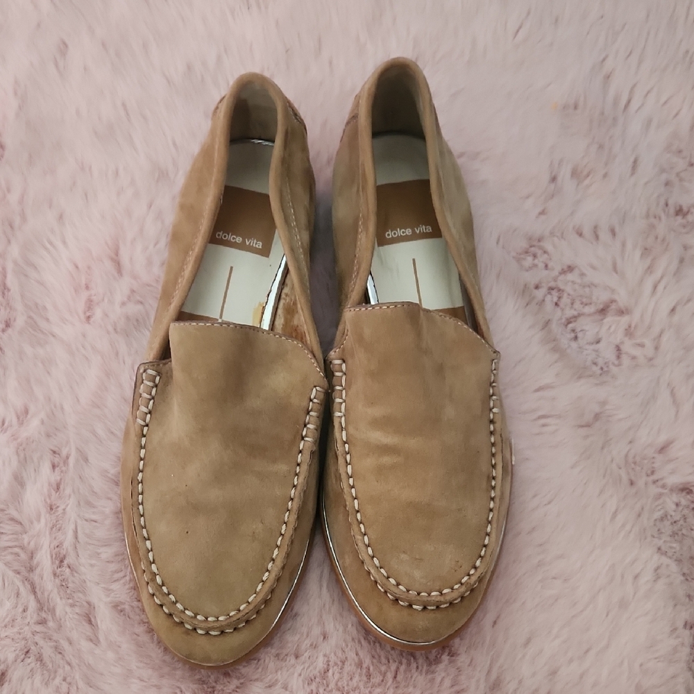Dolce Vita Tan Suede Slip-On Loafers